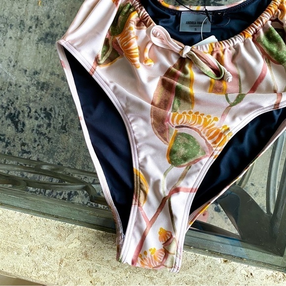 Andrea Iyamah Swimsuit Tiaca One-Piece Floral Cutout Eucalyptus Small NWT - Picture 3 of 9